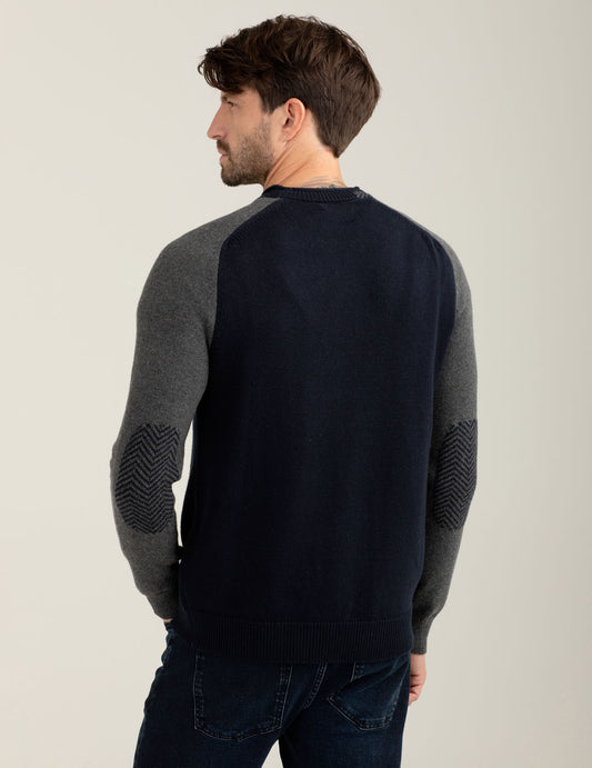 Maglia girocollo color block - back - 002