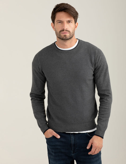 Maglia girocollo uomo antracite melange fm25w17mg cc-a0953