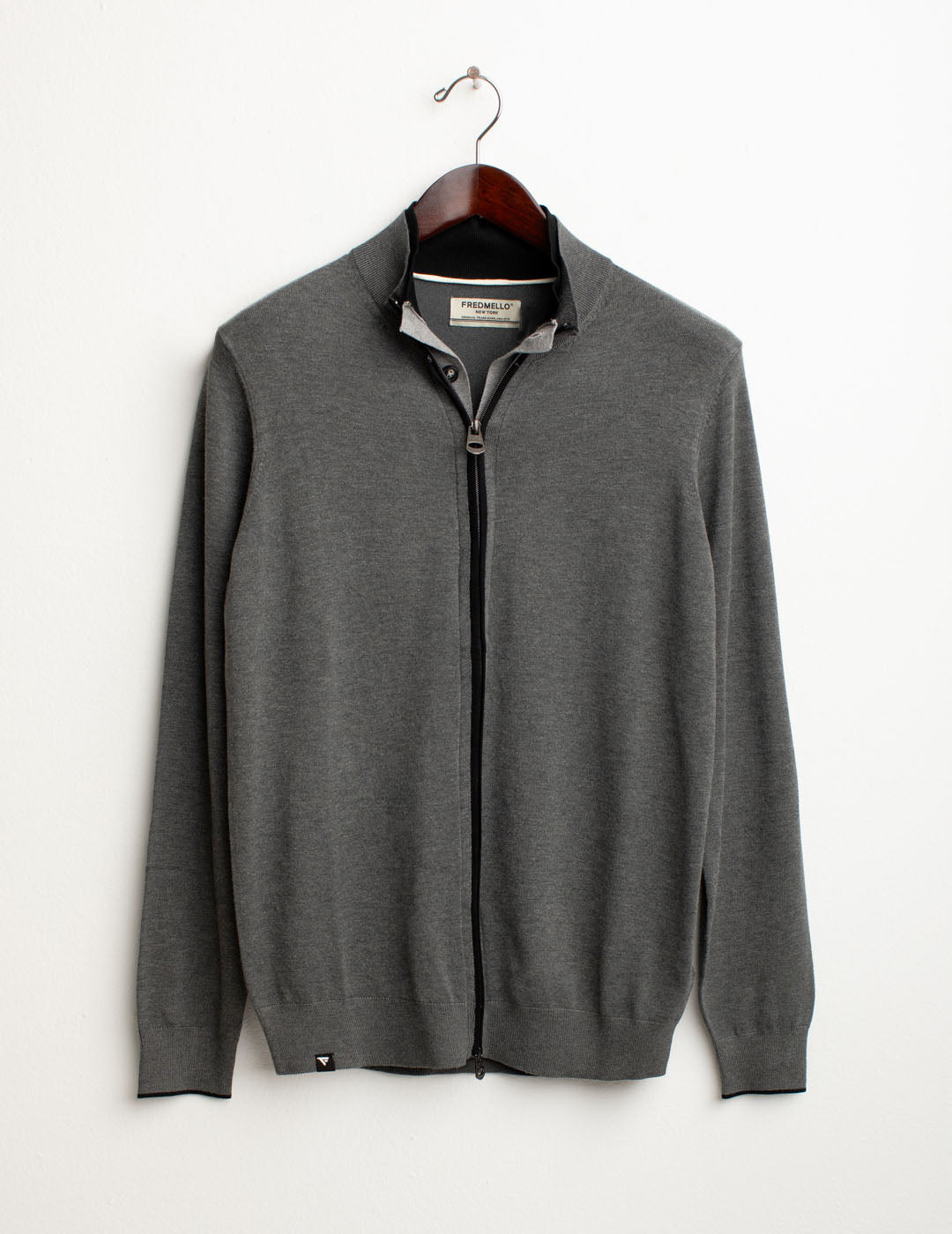 Maglia full zip uomo antracite melange fm25w18mz cc-a0953 Maglia full zip