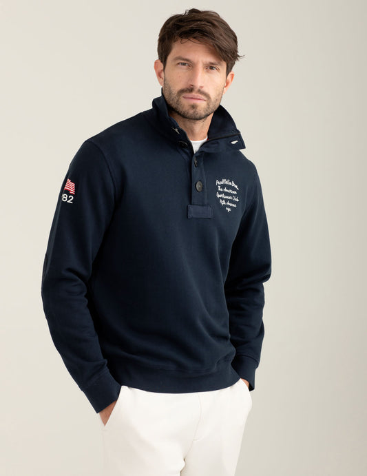 Crew-neck sweatshirt with destroyed details - back - 002