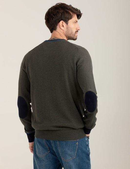 Maglia girocollo con dettagli in contrasto - back - 002