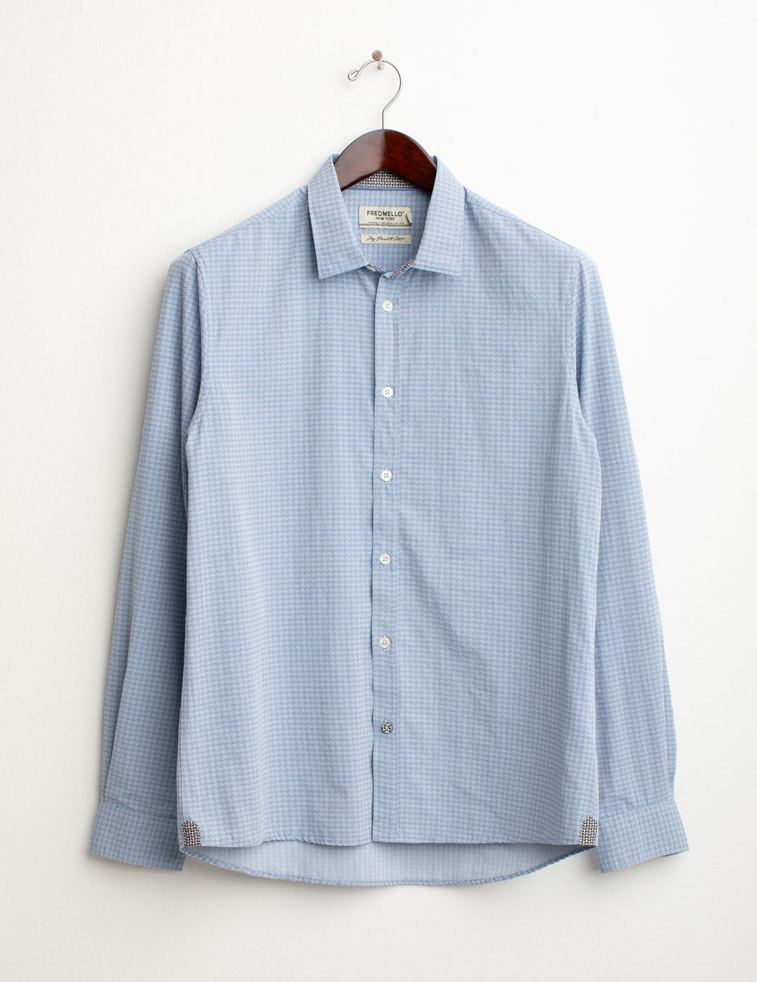 Jacquard patterned shirt man light blue fm25w05ct cc-a1001 Jacquard patterned shirt