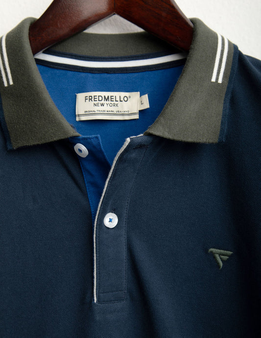 Long-sleeved stretch piqué polo - back - 002