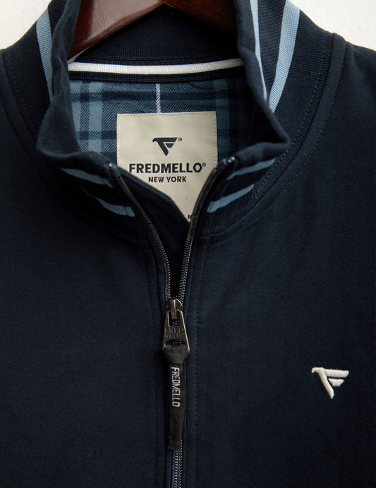 Felpa full zip con collo in piedi - back - 002