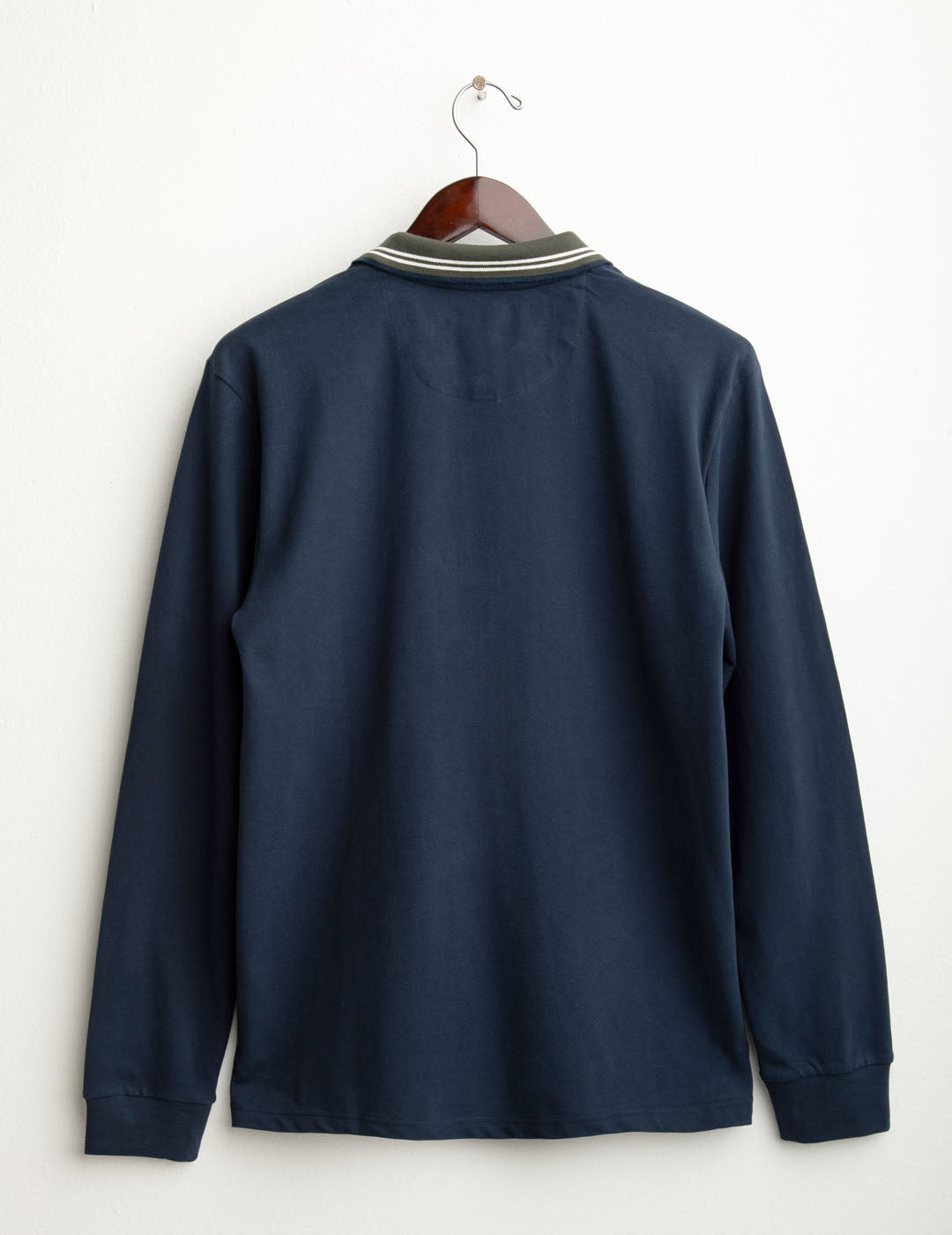 Polo manica lunga in piquet stretch uomo blue fm25w01qu cc-a0601 Polo manica lunga in piquet stretch