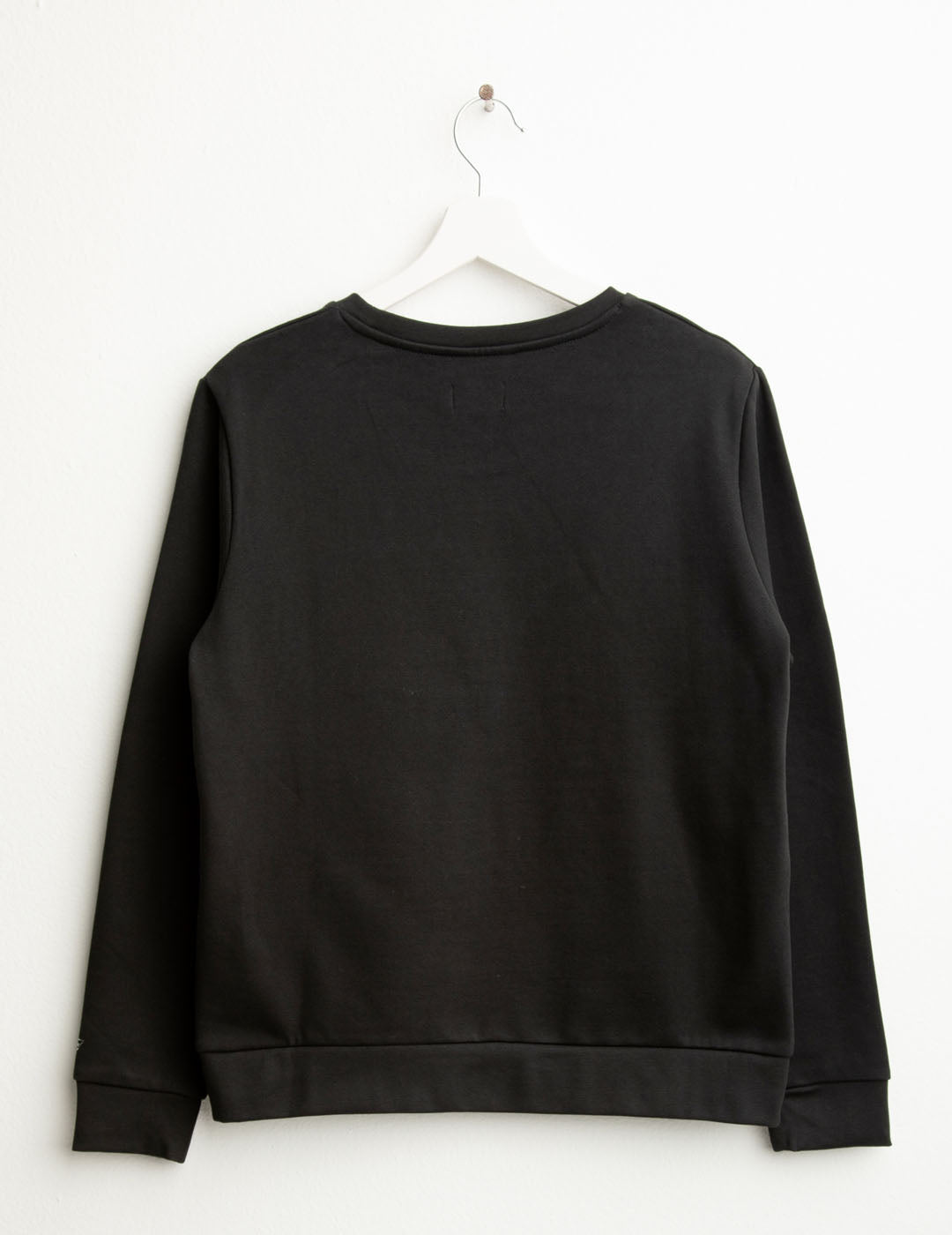 Felpa girocollo con micro-catenella donna black fw25w10fg cc-a0951 Felpa girocollo con micro-catenella