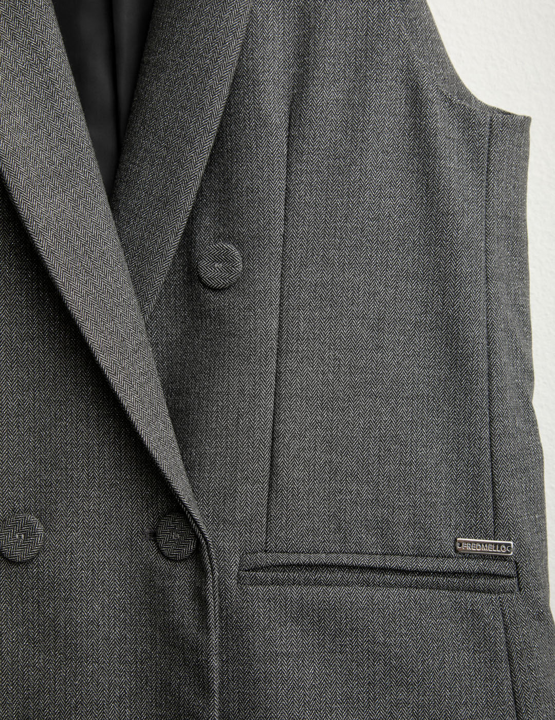 Blazer smanicato doppiopetto donna dark gray fw25w01bt cc-a0903 Blazer smanicato doppiopetto
