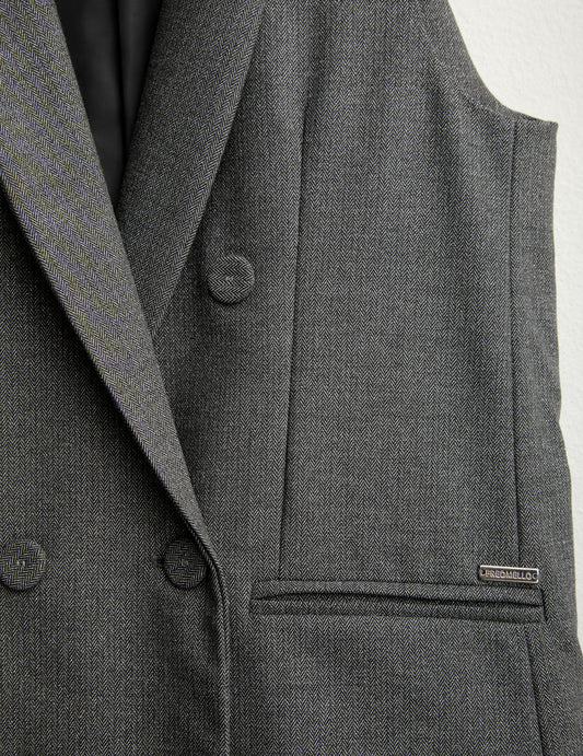 Blazer smanicato doppiopetto - back - 002