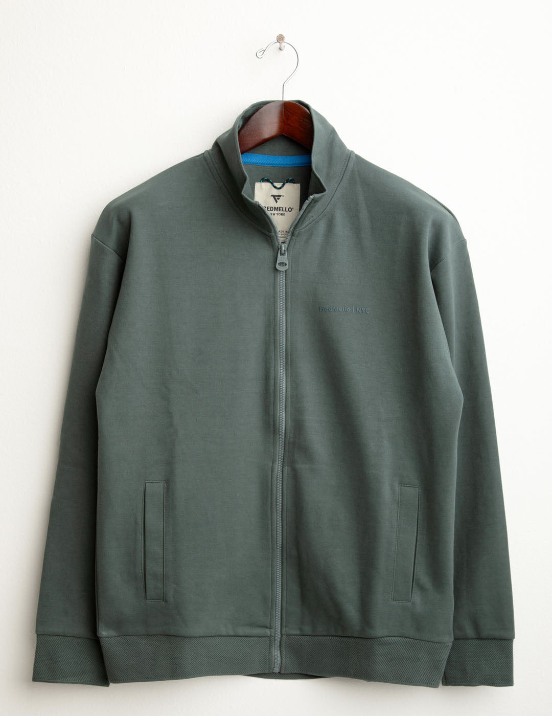 Felpa full zip con lettering 3D uomo moss fm25w07fz cc-a0818 Felpa full zip con lettering 3D