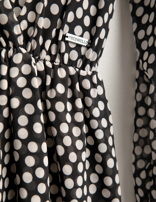 Printed georgette dress - back - 002