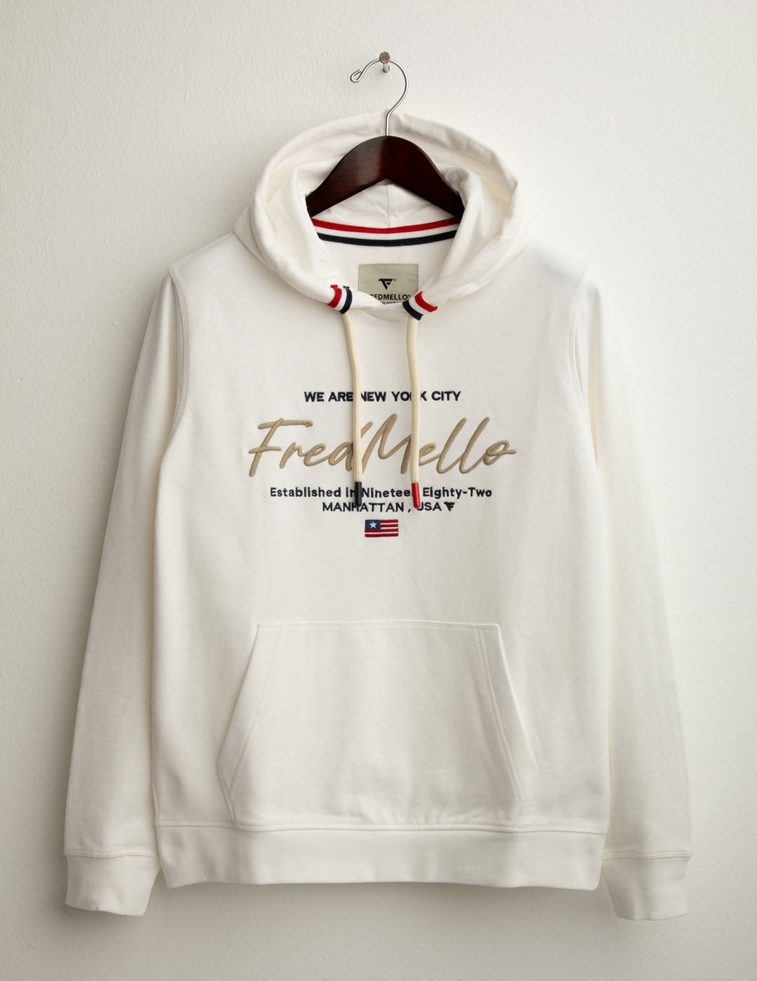 Embroidered hooded sweatshirt man off white fm25w18fc cc-a0002 Embroidered hooded sweatshirt