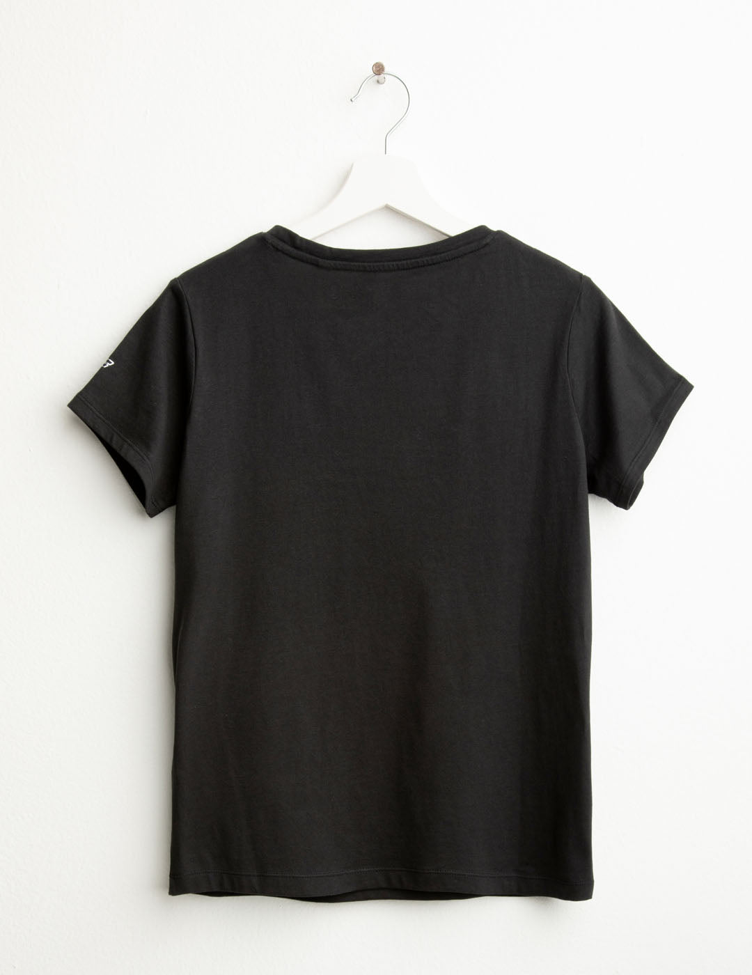 T-shirt con perline ricamate e stampa lamina donna black fw25w15tg cc-a0951 T-shirt con perline ricamate e stampa lamina