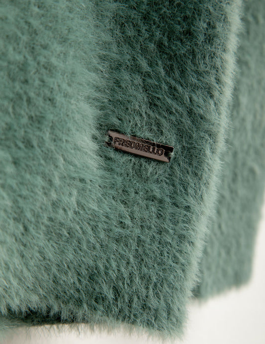 Maglia dolcevita effetto pelliccia - back - 002