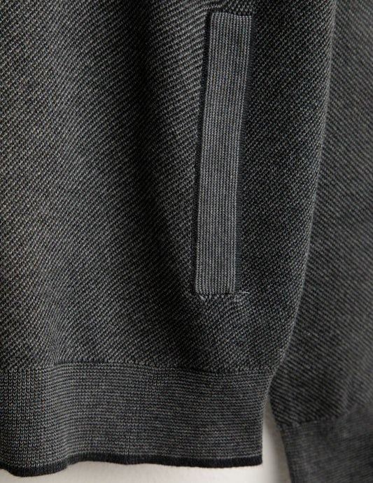 Maglia full zip jacquard - back - 002