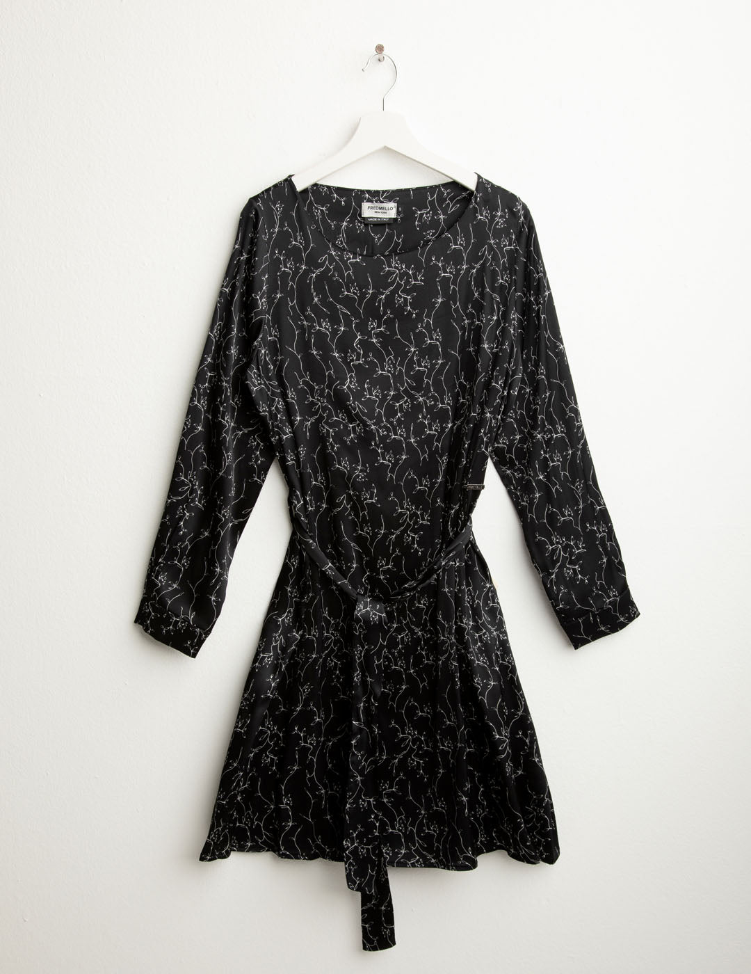 Abito in raso stretch stampato donna black fw25w03as cc-a0951 Abito in raso stretch stampato