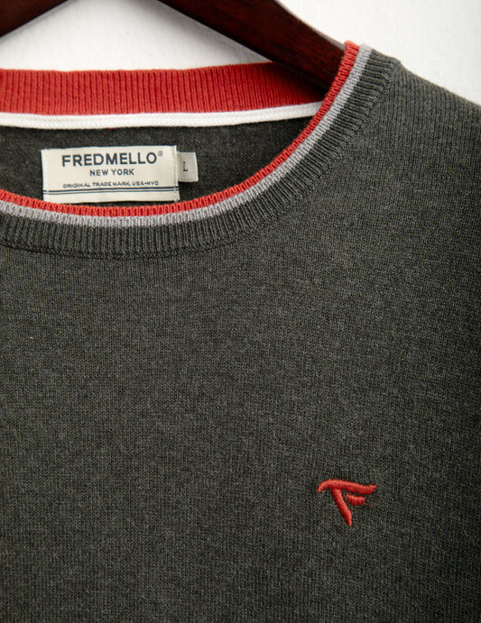 Maglia girocollo con dettagli a contrasto - back - 002