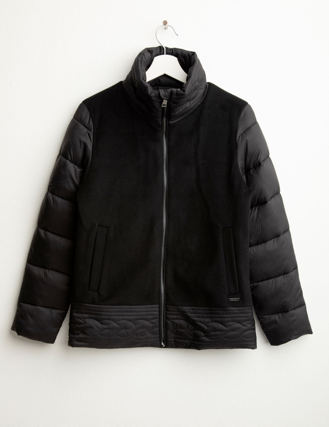 Piumino in panno con dettagli cangianti donna black fw25w03ku cc-a0951 Piumino in panno con dettagli cangianti