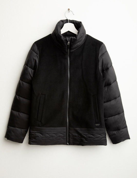 Piumino in panno con dettagli cangianti donna black fw25w03ku cc-a0951