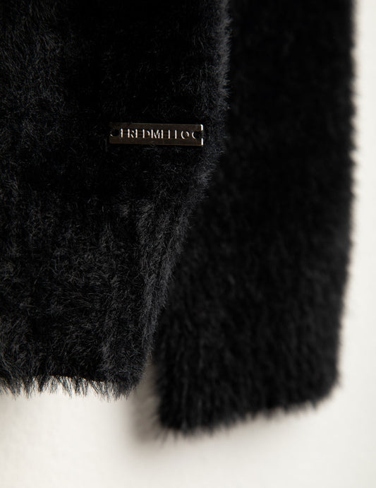 Maglia girocollo effetto pelliccia - back - 002