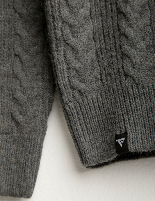 Maglia dolcevita con lavorazione a trecce - back - 002