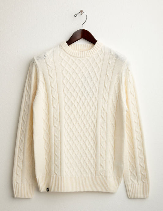 Maglia girocollo con lavorazione a trecce e rombi uomo off white fm25w06mg cc-a0002