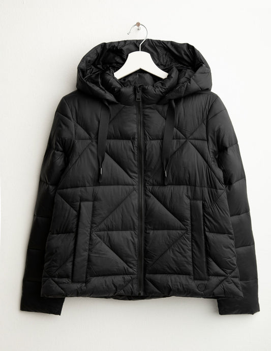 Piumino due toni con cappuccio donna black fw25w08ku cc-a0951