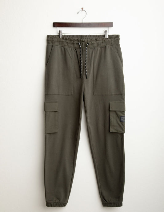 Pantalone tasconato in felpa con dettagli nylon uomo army fm25w05pf cc-a0804
