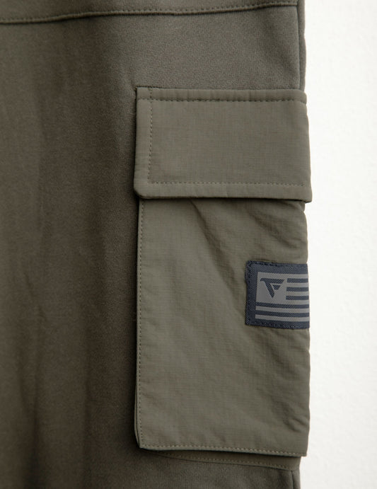 Pantalone tasconato in felpa con dettagli nylon - back - 002