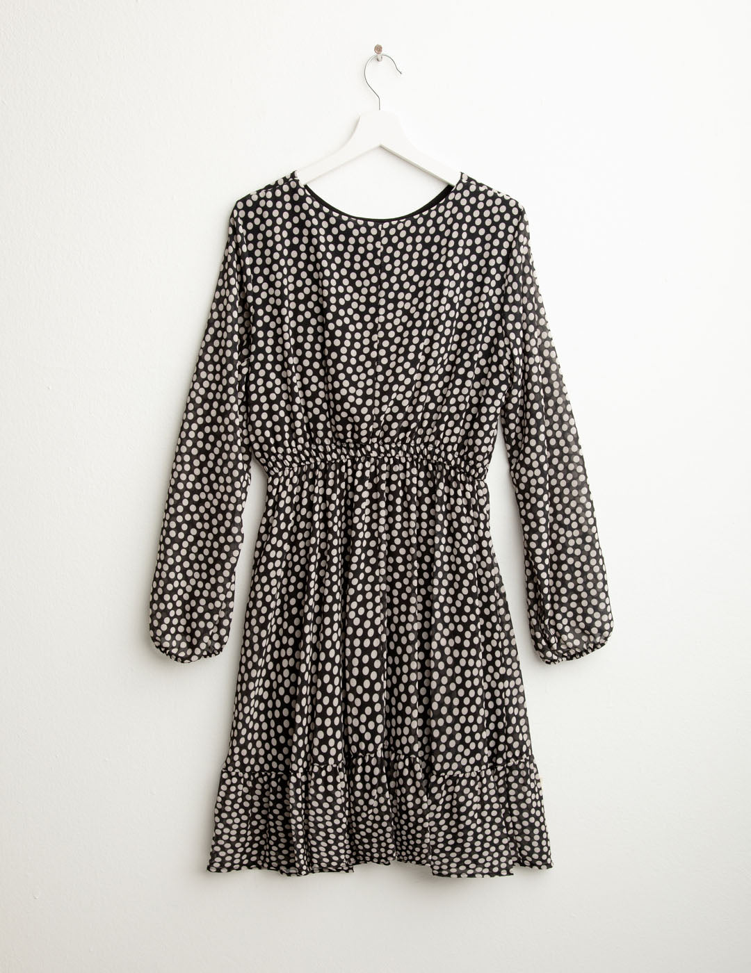 Abito in georgette stampata donna white black fw25w04as cc-a0009 Abito in georgette stampata