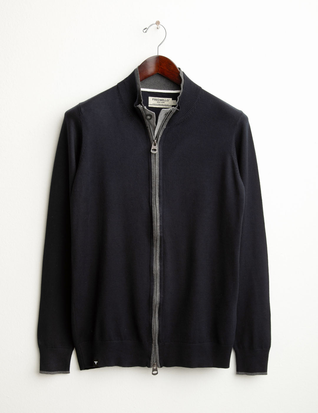 Maglia full zip uomo blue fm25w18mz cc-a0601 Maglia full zip