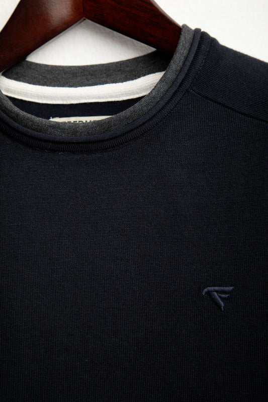 Maglia girocollo raglan con dettagli a contrasto - back - 002