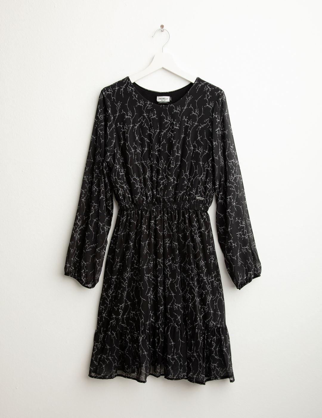 Abito in georgette stampata donna black fw25w04as cc-a0951 Abito in georgette stampata