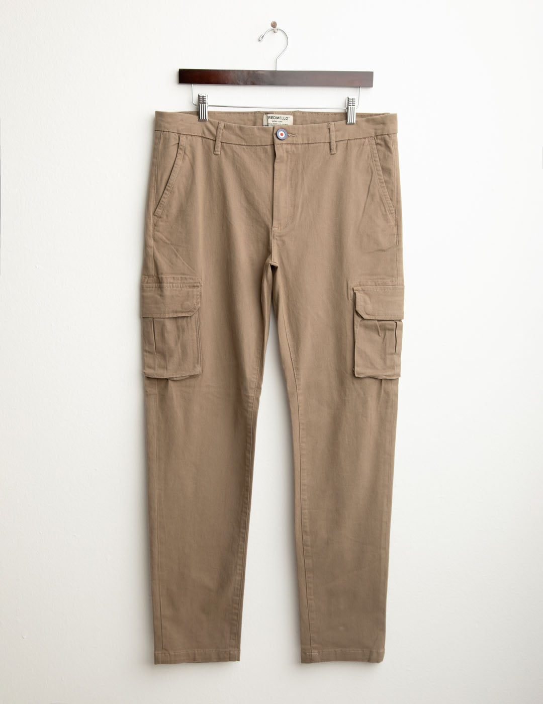 Pantalone cargo in gabardina tinto capo uomo mud fmdenaly cc-a0107 Pantalone cargo in gabardina tinto capo