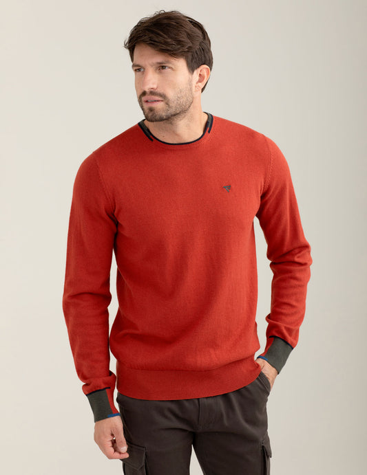 Maglia girocollo con dettagli in contrasto uomo fox fm25w14mg cc-a0210