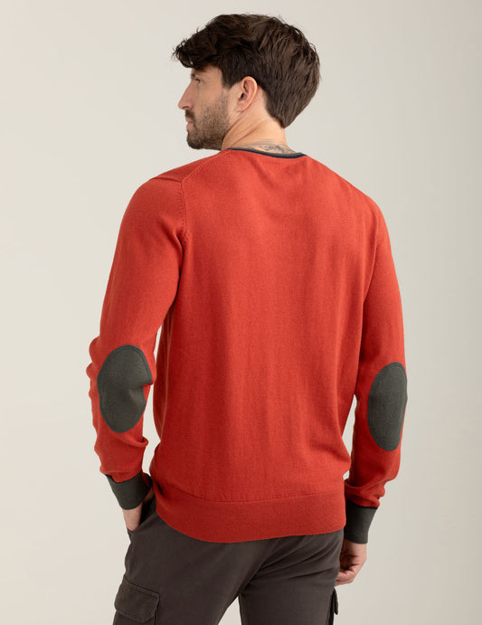 Maglia girocollo con dettagli in contrasto - back - 002