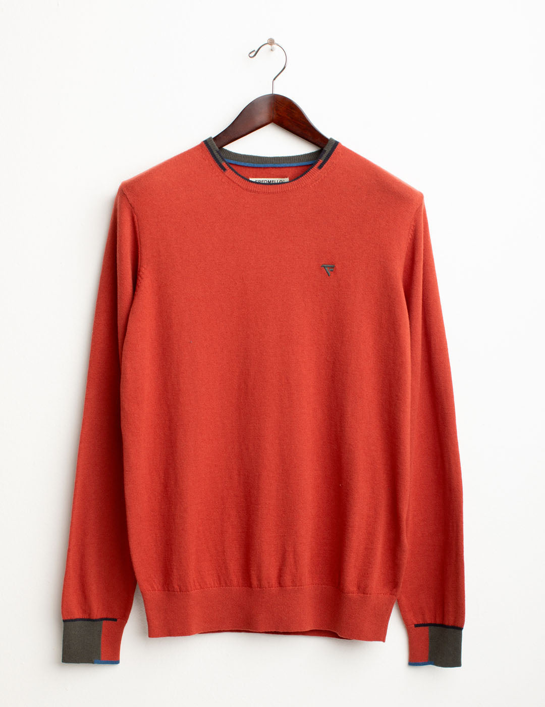 Maglia girocollo con dettagli in contrasto uomo fox fm25w14mg cc-a0210 Maglia girocollo con dettagli in contrasto