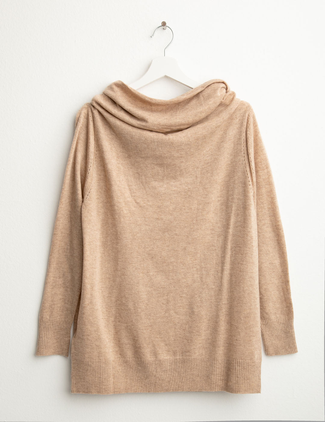 Maglia dolcevita a collo ampio donna beige fw25w10md cc-a0101 Maglia dolcevita a collo ampio