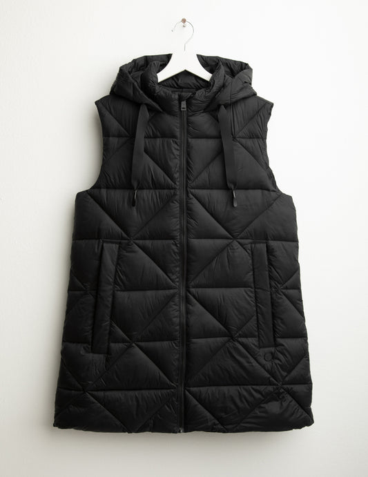 Piumino smanicato due toni con cappuccio donna black fw25w09ks cc-a0951