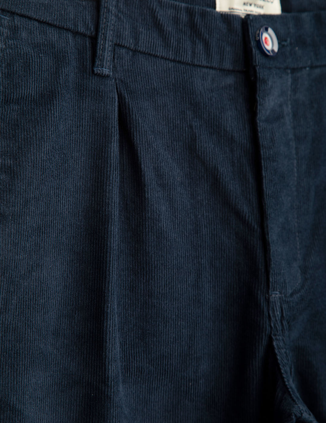 Corduroy chino trousers with front pleats man blue fm25w11pu cc-a0601 Corduroy chino trousers with front pleats