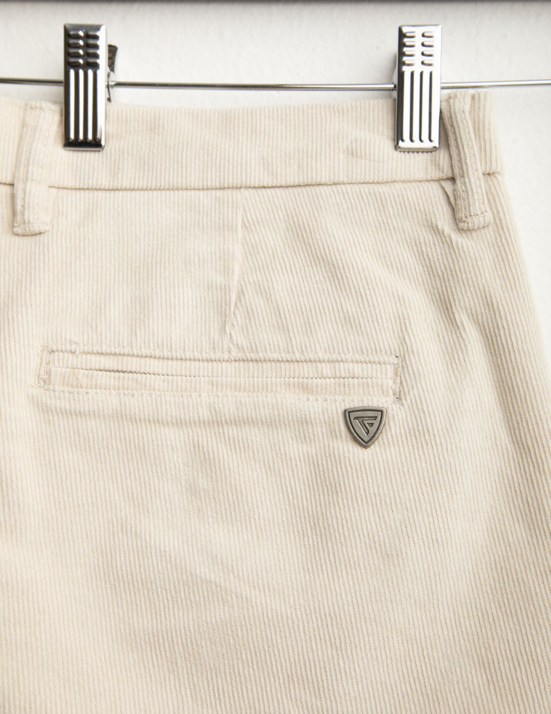 Corduroy chino trousers with front pleats man ivory fm25w11pu cc-a0910 Corduroy chino trousers with front pleats