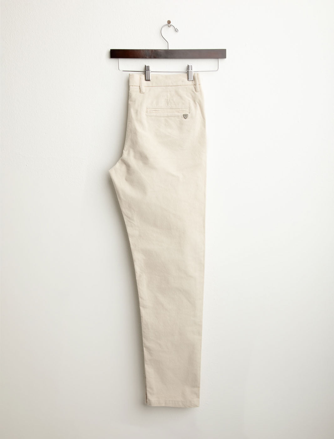 Corduroy chino trousers with front pleats man ivory fm25w11pu cc-a0910 Corduroy chino trousers with front pleats