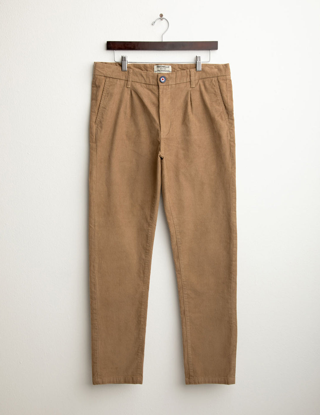 Corduroy chino trousers with front pleats man honey fm25w11pu cc-a0154 Corduroy chino trousers with front pleats