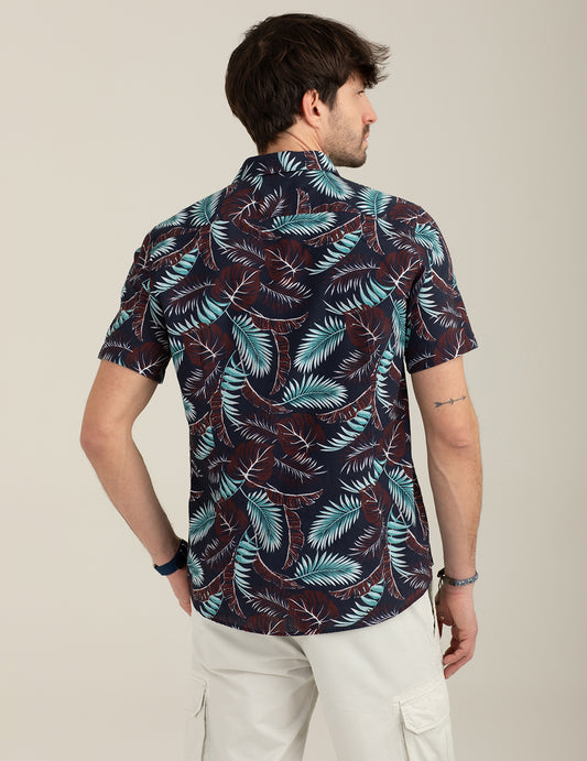 Camicia manica corta stampata - back - 002
