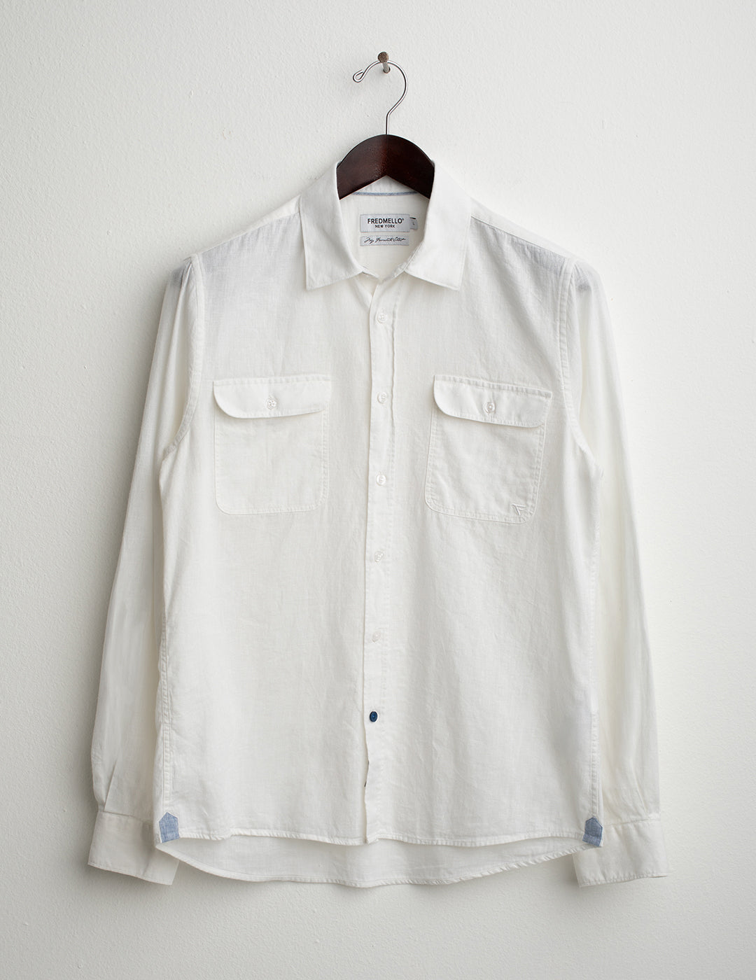 Poplin Shirt with Flap Pockets man white fm26s02cu cc-a0001 Poplin Shirt with Flap Pockets