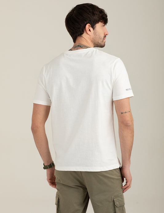 T-shirt girocollo con taschino e ricami - back - 002