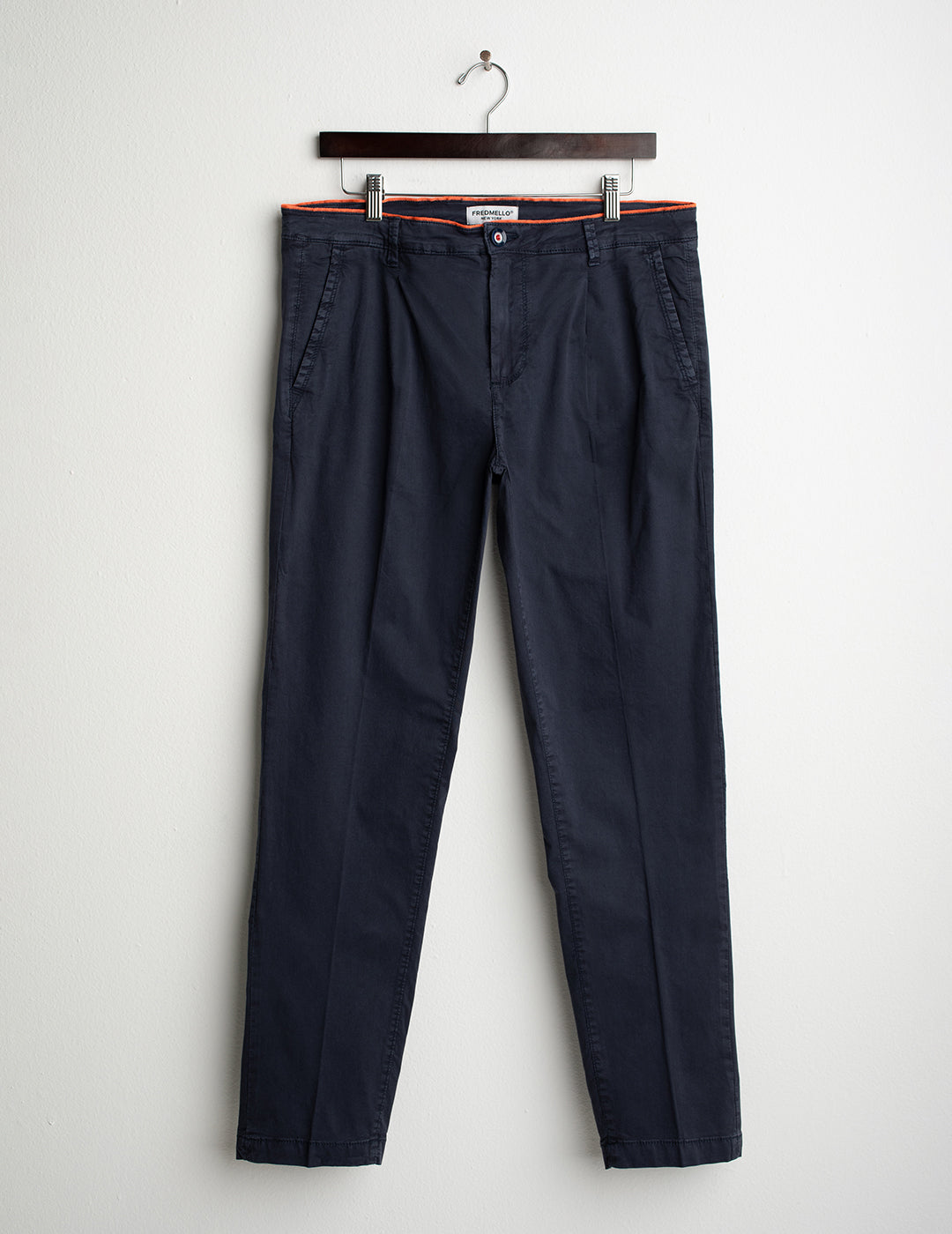 Pantalone chino in twill di satin stretch uomo blue fm26s12pu cc-a0601 Pantalone chino in twill di satin stretch