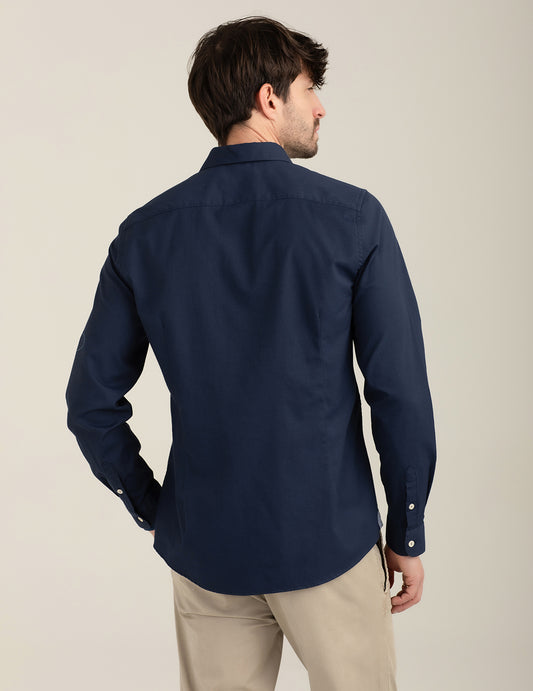 Camicia in jacquard stretch - back - 002