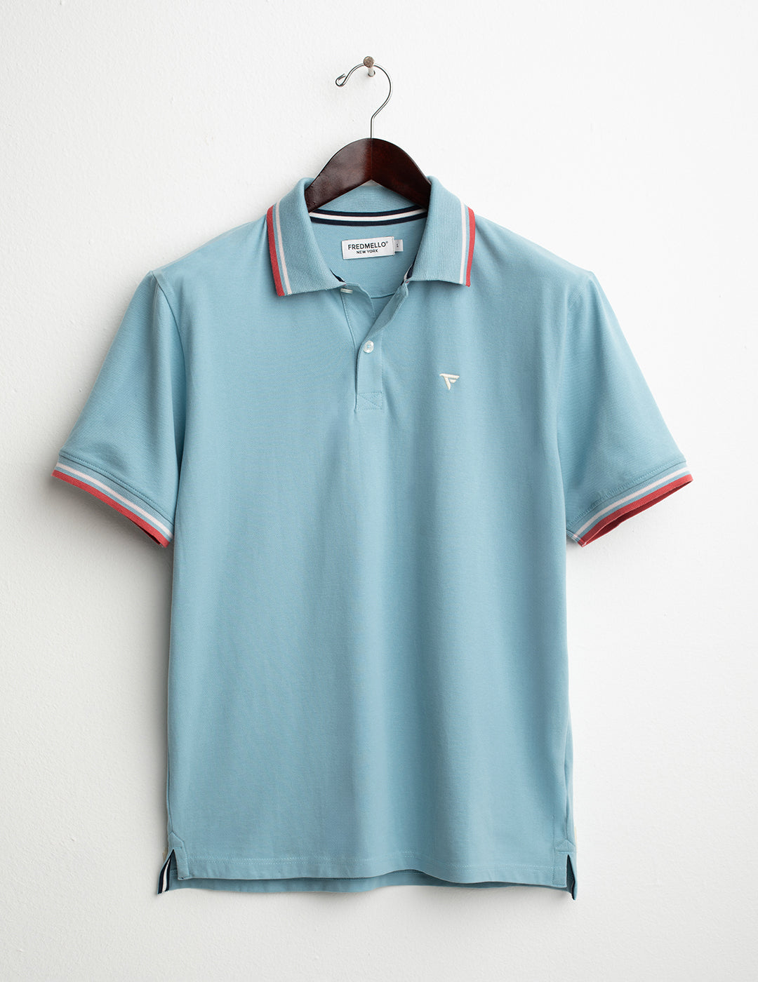 Polo in piquet stretch uomo aqua fm26s07qu cc-a0712 Polo in piquet stretch