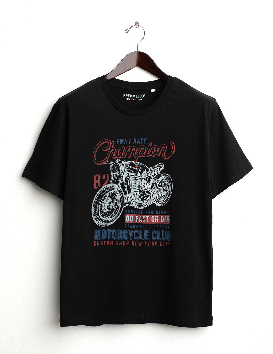 T-shirt girocollo con stampa uomo black fm26s07tg cc-a0951 T-shirt girocollo con stampa