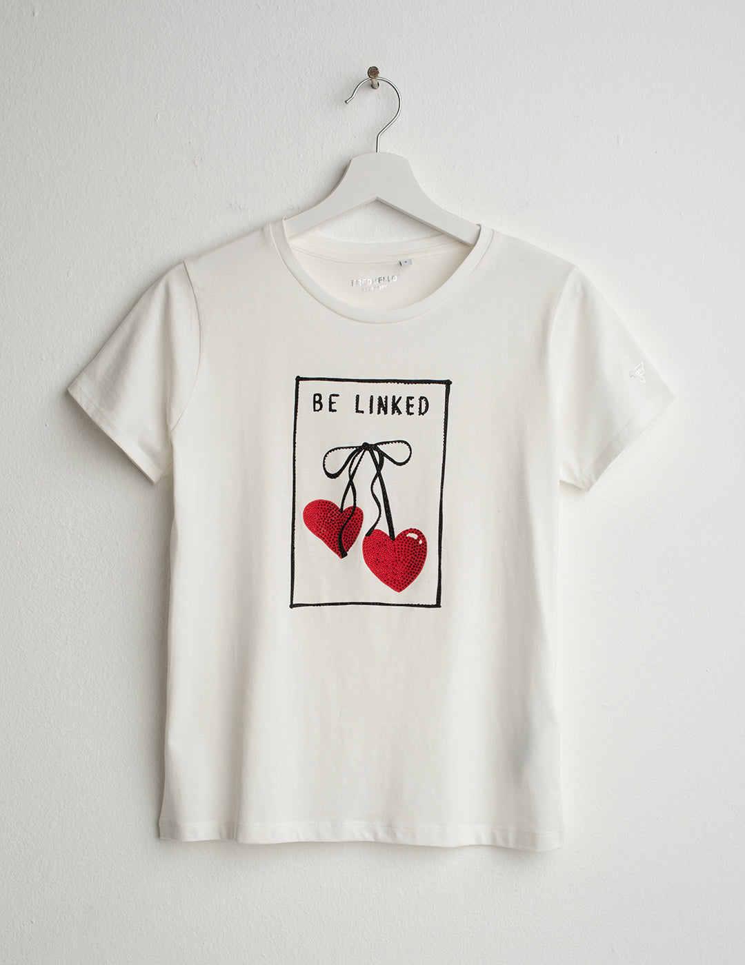 Crew-Neck T-Shirt with Graphic and Rhinestones woman off white fw26s03tg cc-a0002 Crew-Neck T-Shirt with Graphic and Rhinestones